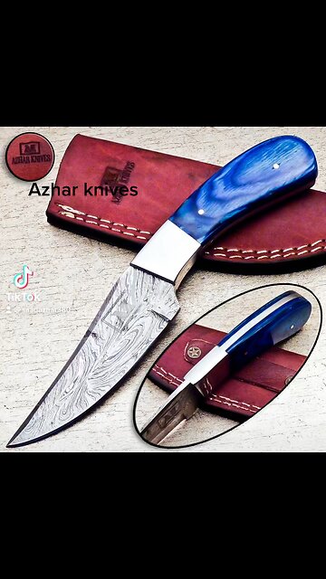 Damascus steel skinner knife