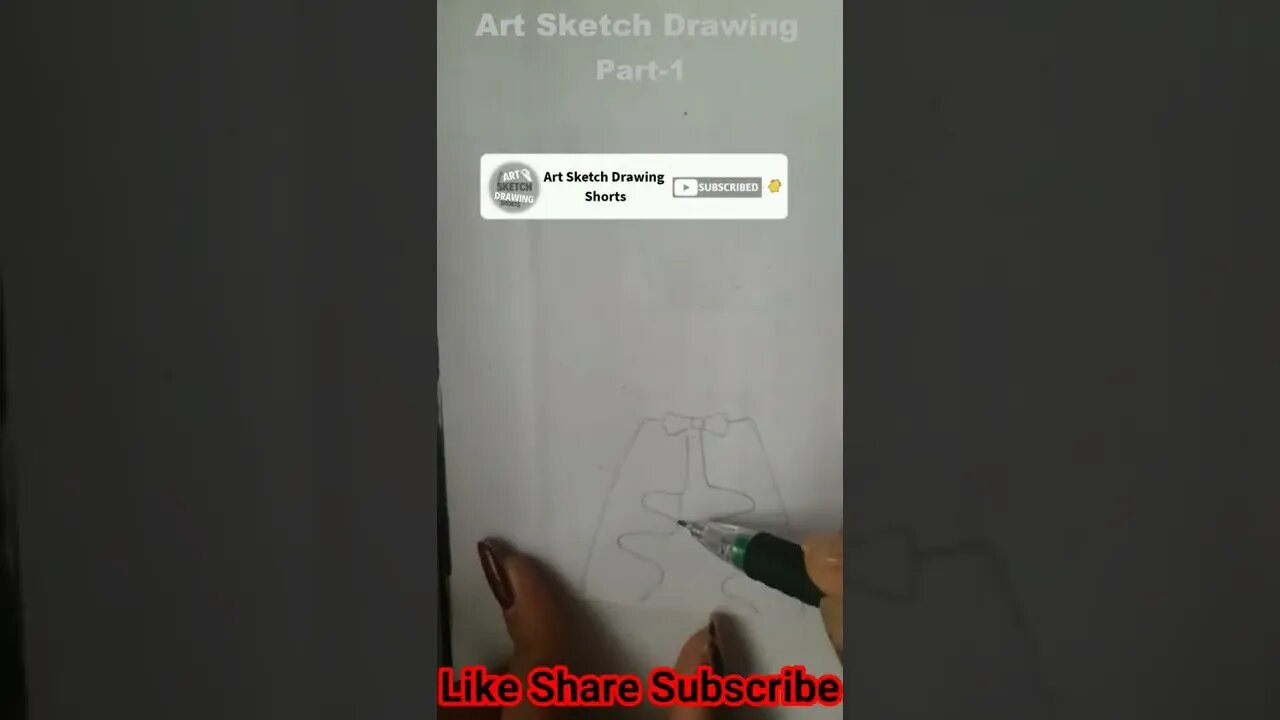 Girl with Beautiful Dress Pencil Drawing Tutorial Shorts 1 #drawingshorts #shortsvideos