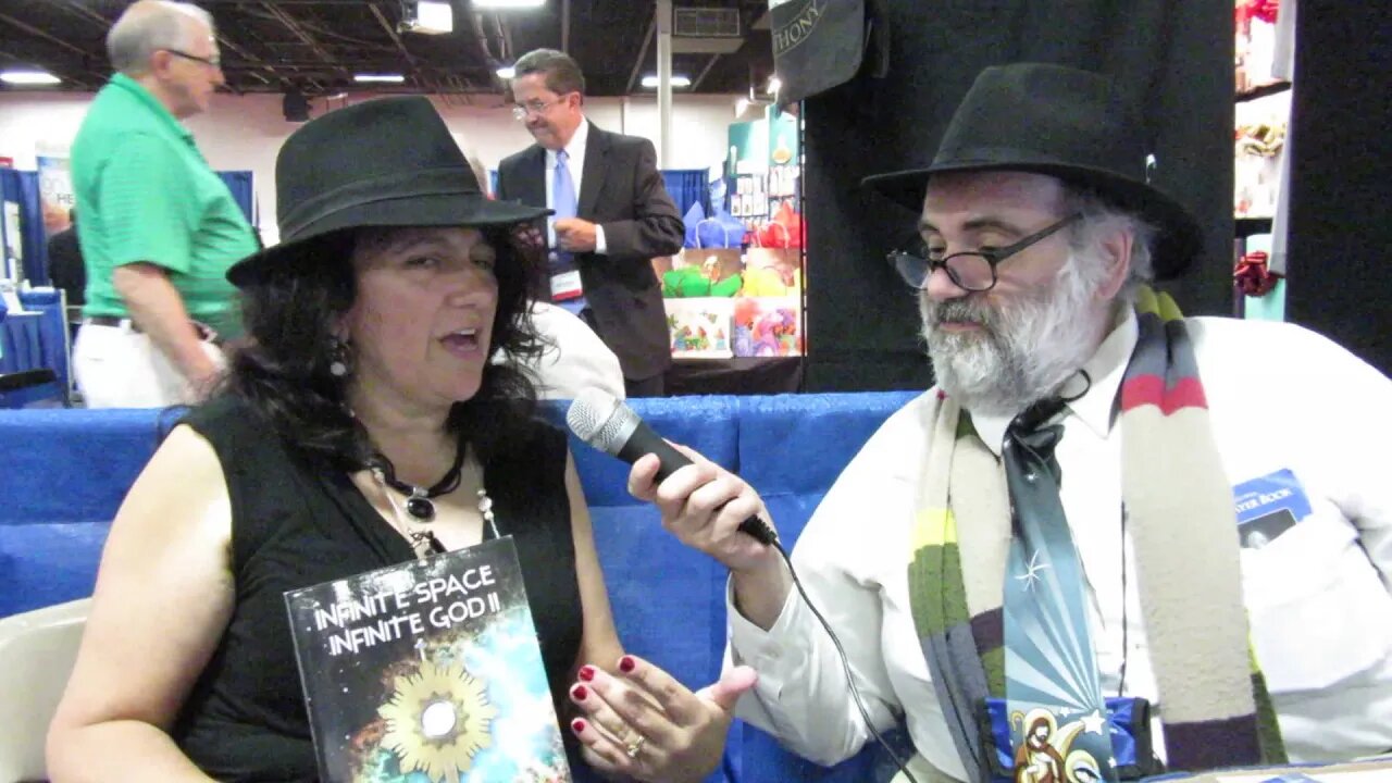 Catholic Sci-fi author Karina Fabian at catholic marketing trade show