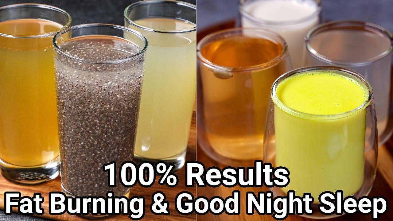 7 Drinks for Fat burn Weight loss & Better sleep at Night | Stress Relieve Natural Homemade Drinks