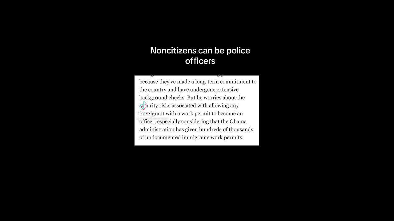 Noncitizens SHOULD NOT BE POLICE OFFICERS