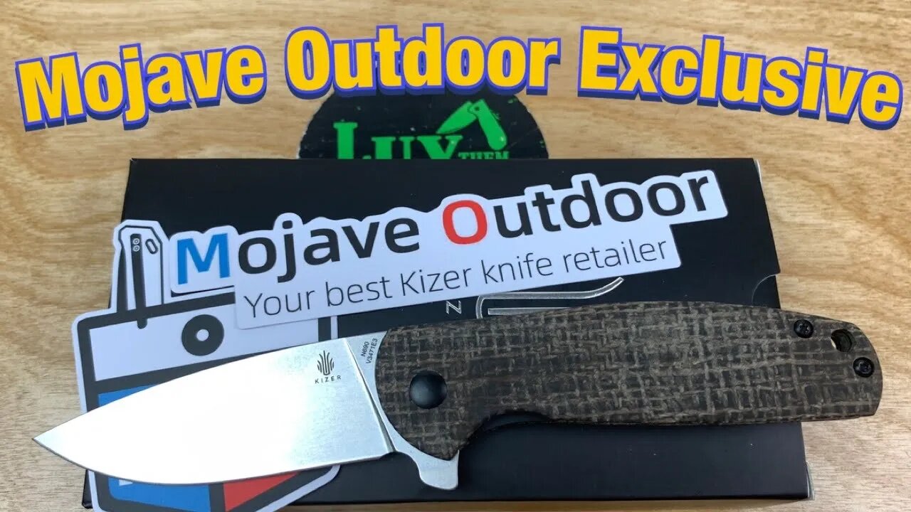 Mojave Outdoor Exclusive / Kizer Gemini burlap micarta !