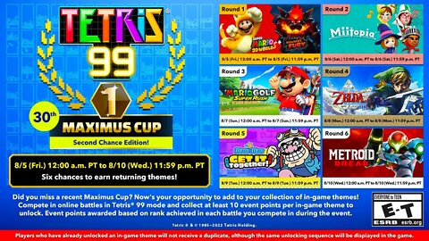 TETRIS 99 Second Chance Maximus Cup Announced!