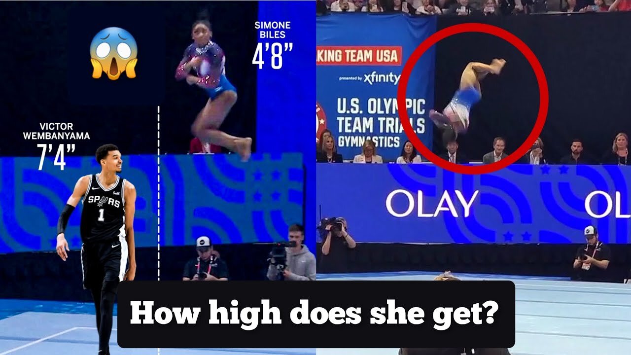 Simone Biles's height on her Triple Double vs Wembanyama Analysis