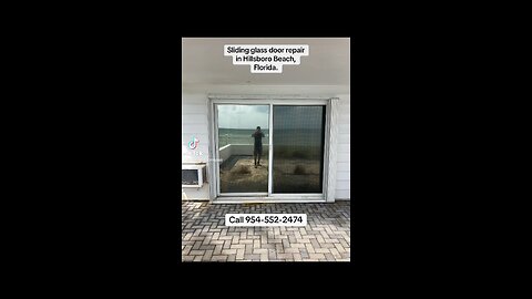 Sliding glass door repair; roller replacement and track refurbishing, in Hillsboro Beach, Fl.