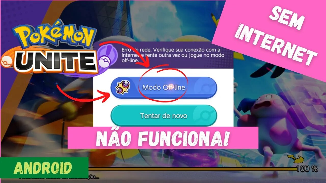 POKÉMON UNITE FUNCIONA NO MODO OFF-LINE