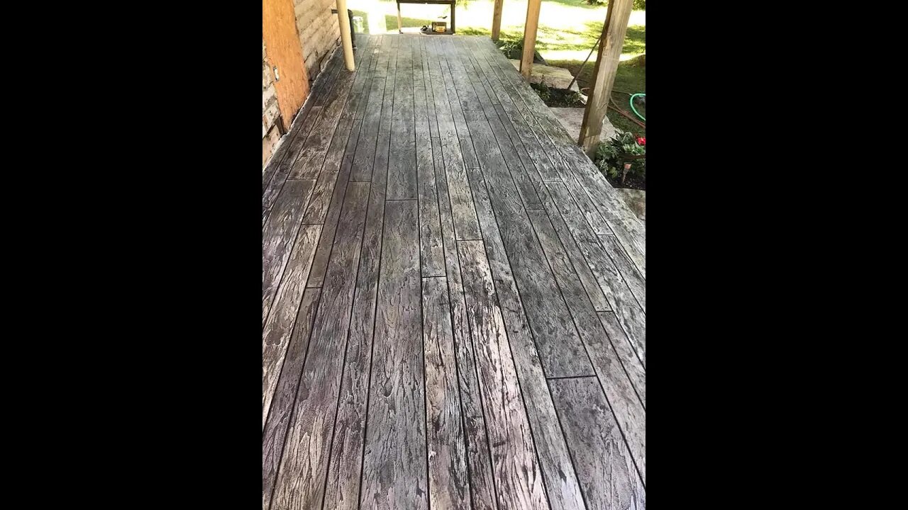 Wood Plank Pattern ready for Concrete Coating 🔥 #shorts #patio