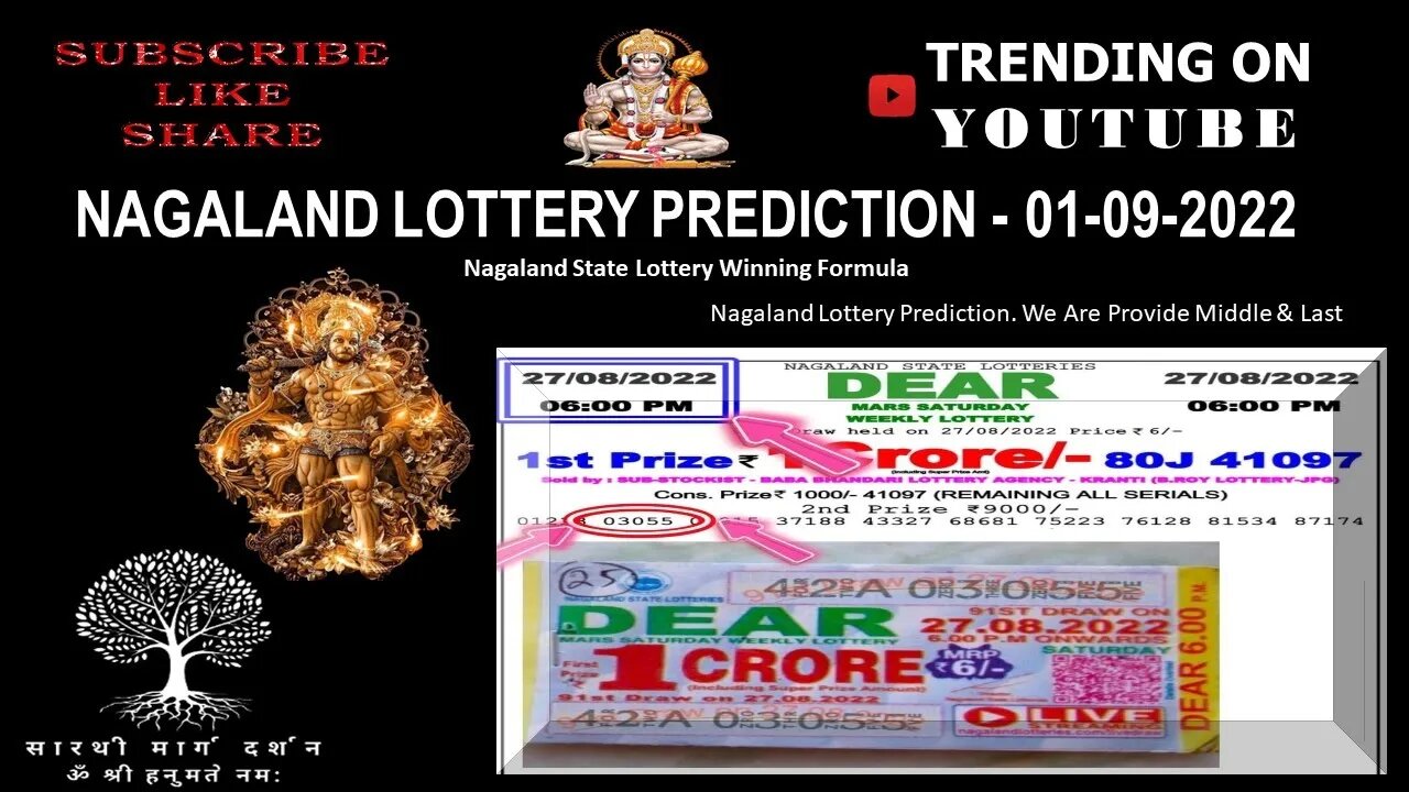 Prediction 01-09-2022 Nagaland State Lottery Winning Formula Nagaland State Lottery Winning Formula