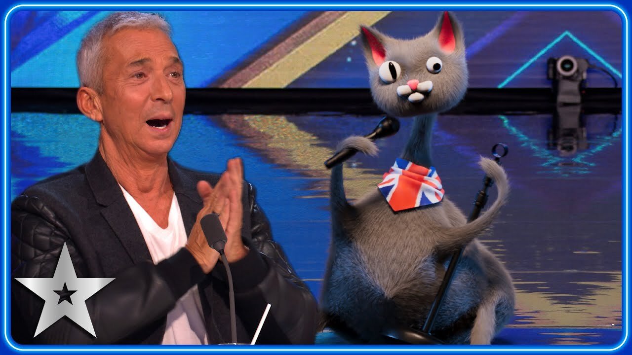 SINGING CAT Noodle has us fee-line good! | Auditions | BGT 2023 #cat #rumble