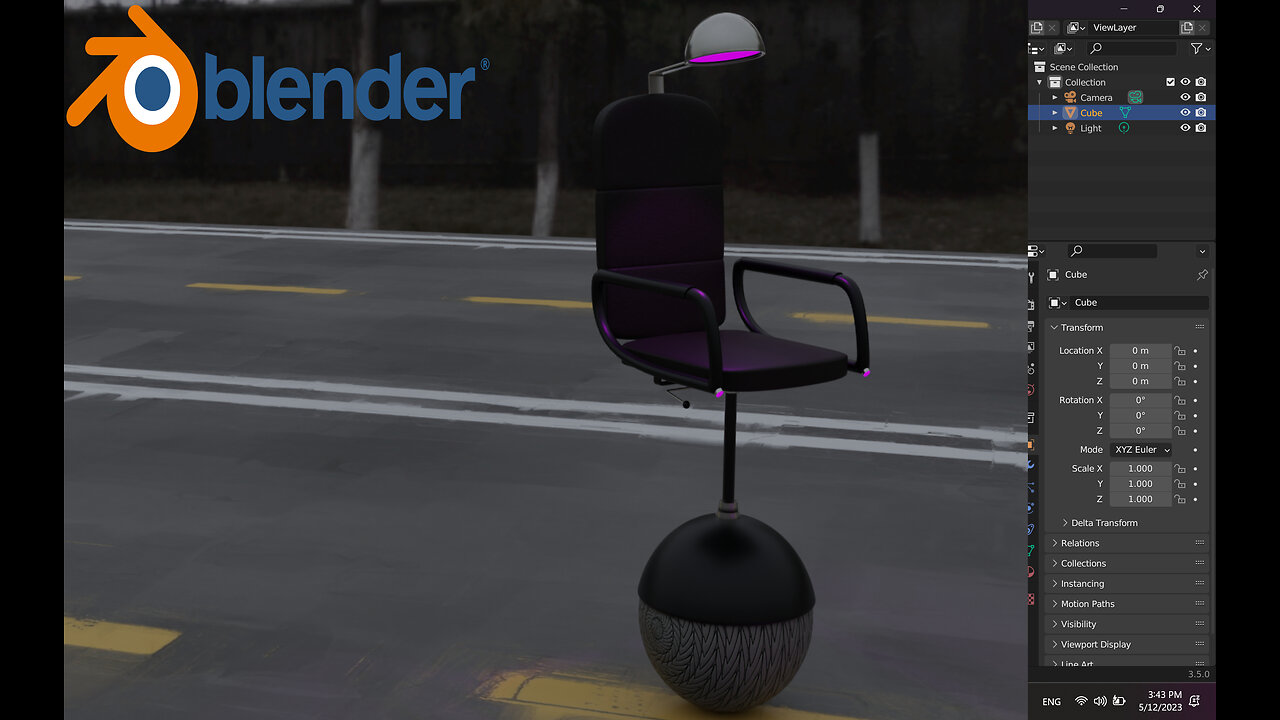 Modeling an office chair in blender #17