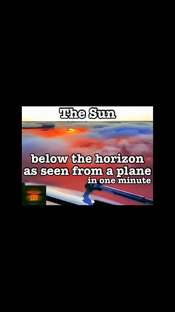 Sun below the horizon as seen from a plane in one Minute