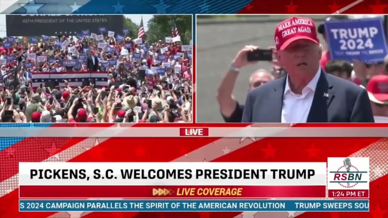 CROWD FOR TRUMP AT SAVE AMERICA RALLY IN PICKENS, SC