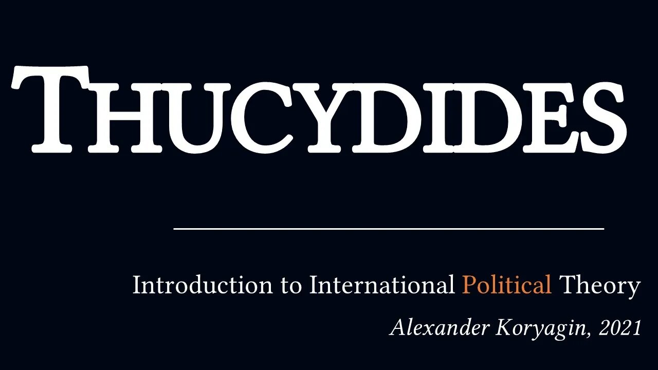 Thucydides 2: A Comprehensive Introduction | Political Philosophy & International Relations