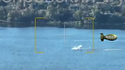 Ukrainian landing boat on Dniepr river takes direct hit