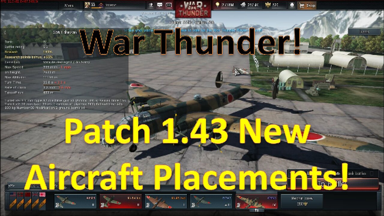 War Thunder - Where new aircraft will be located on the tech tree in Patch 1.43