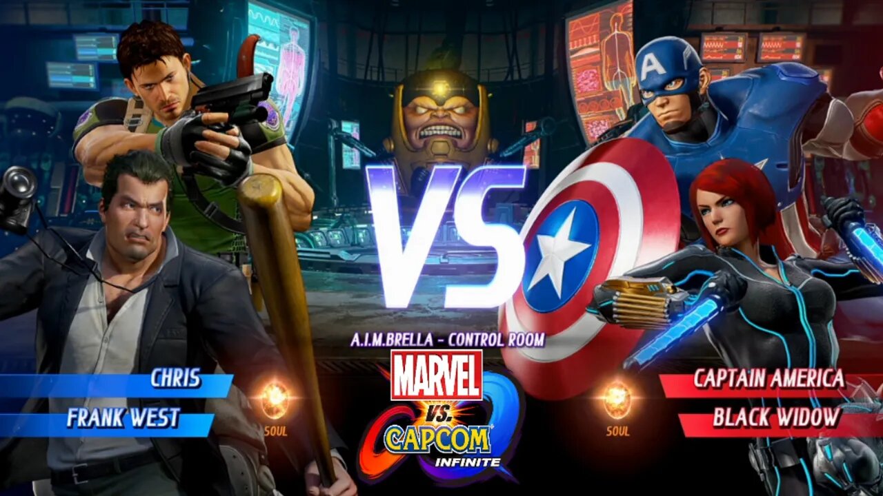 Chris & Frank West VS Captain America & Black Widow Marvel vs Capcom Infinite