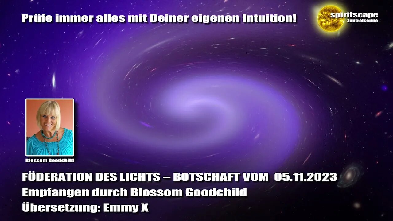 Blossom GOODCHILD - FÖDERATION DES LICHTS – BOTSCHAFT VOM 05.11.2023