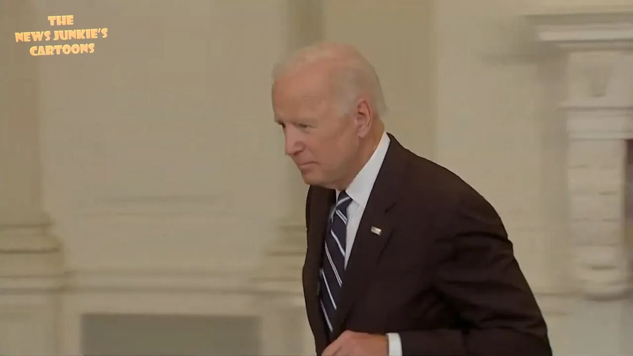 Biden whispers "get vaccinated" and walks away without taking questions.