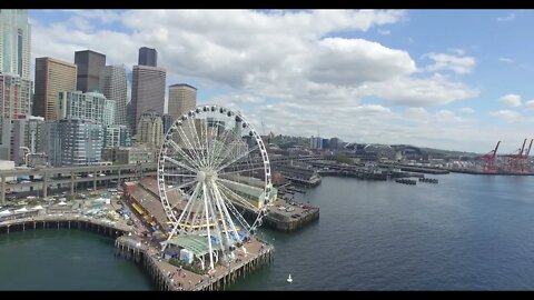 [4K] DJI Phantom 3 - The Seattle Great Wheel, Seattle Washington