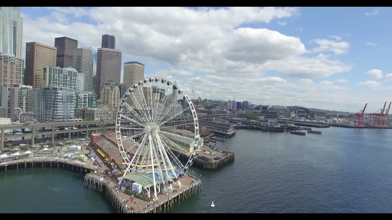[4K] DJI Phantom 3 - The Seattle Great Wheel, Seattle Washington