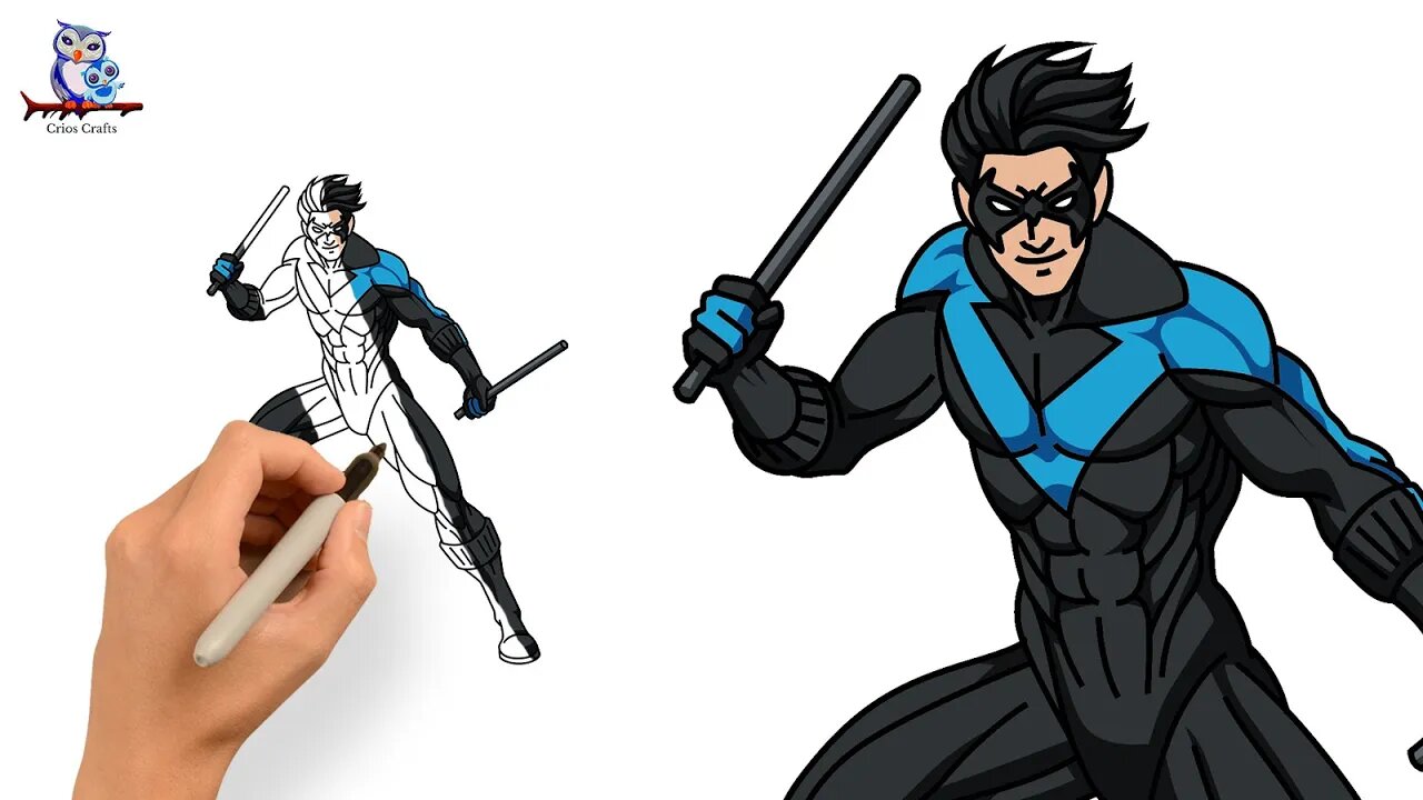 How to Draw Dick Grayson Nightwing - DC Universe