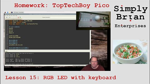 Homework Solution: TopTechBoy Pi Pico, Lesson #15: RGB LED with keyboard as input