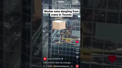 Worker Seen Dangling From Crane!! #shorts