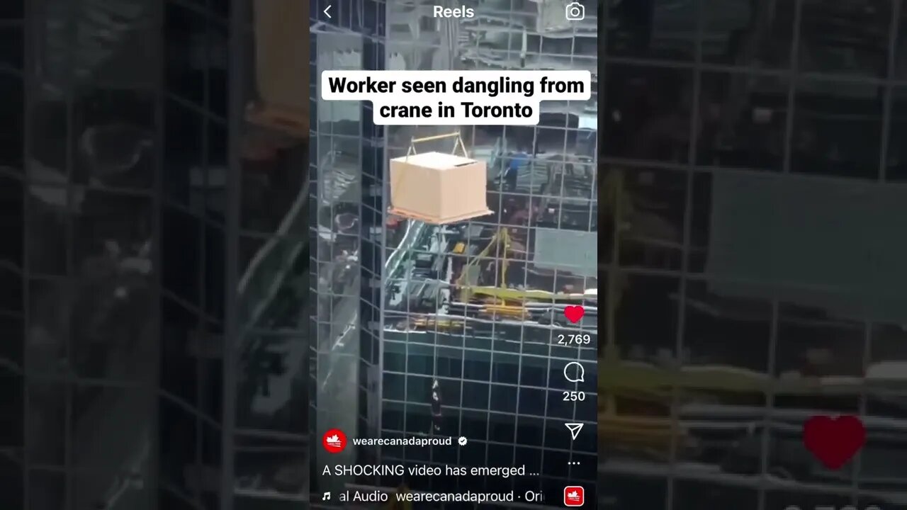 Worker Seen Dangling From Crane!! #shorts