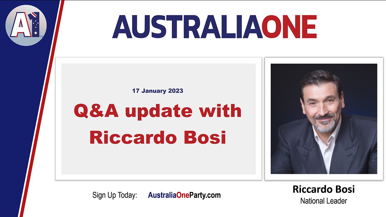 AustraliaOne Party - Q&A Update with Riccardo Bosi 17th January 2023