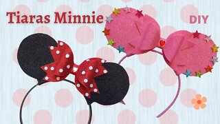 2 TIARAS MINNIE MOUSE! É SÓ BAIXAR O MOLDE QUE ESTÁ NA DESCRIÇÃO ABAIXO! FACINHO, FACINHO!!!!