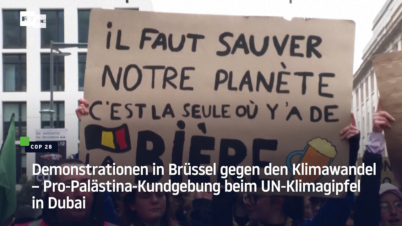 Demonstrationen in Brüssel gegen Klimawandel – Pro-Palästina-Kundgebung beim UN-Klimagipfel