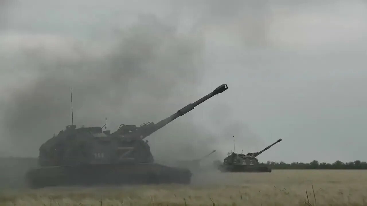 Russian Airborne Msta-S Artillery Units In Action During The Special Military Operation