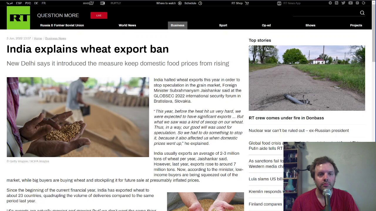 India explains wheat export ban