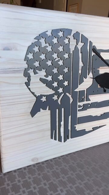 Skull with American Flag and Blackhawk