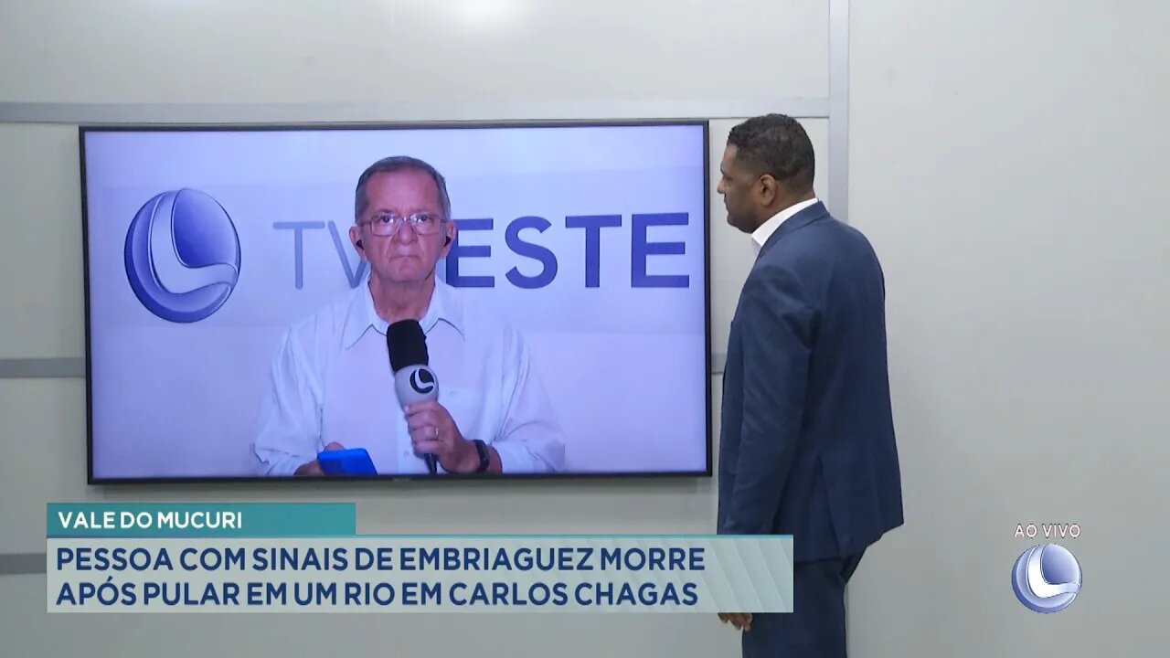 Vale do Mucuri: Pessoa com sinais de embriaguez morre após pular em um Rio em Carlos Chagas.