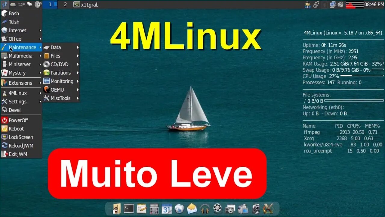 4M Linux nova versão. Ideal para PCs Modestos Distro voltada para manutenção jogos etc ULTRA RÁPIDO