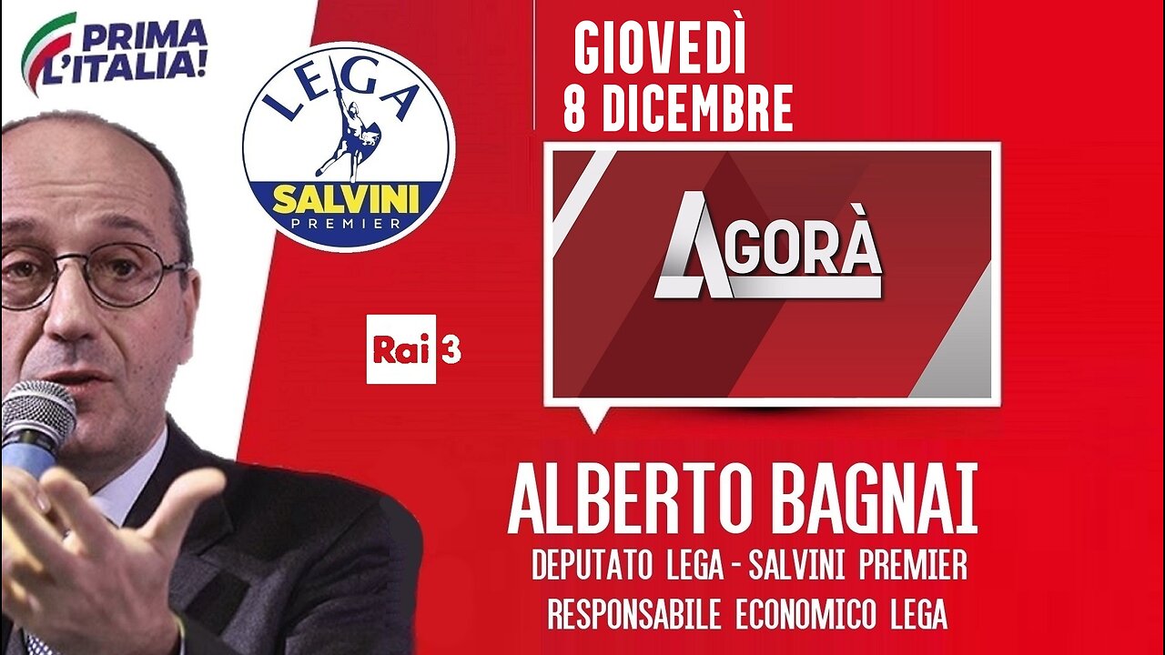 🔴 Interventi dell'On. Alberto Bagnai ospite ad "Agorà" su Rai3 dell' 8/12/2022