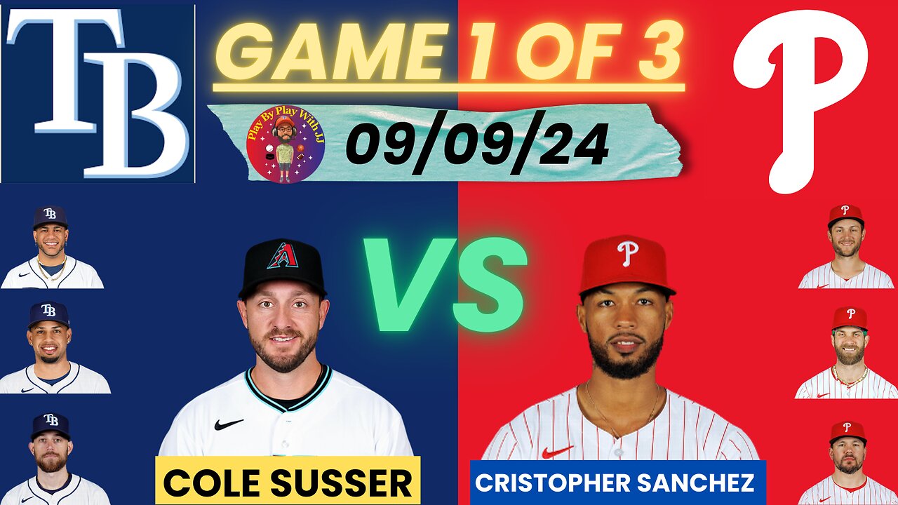 Philadelphia Phillies vs. Tampa Bay Rays LIVE PLAY-BY-PLAY + NL EAST WATCHPARTY (09-09-24) #phillies