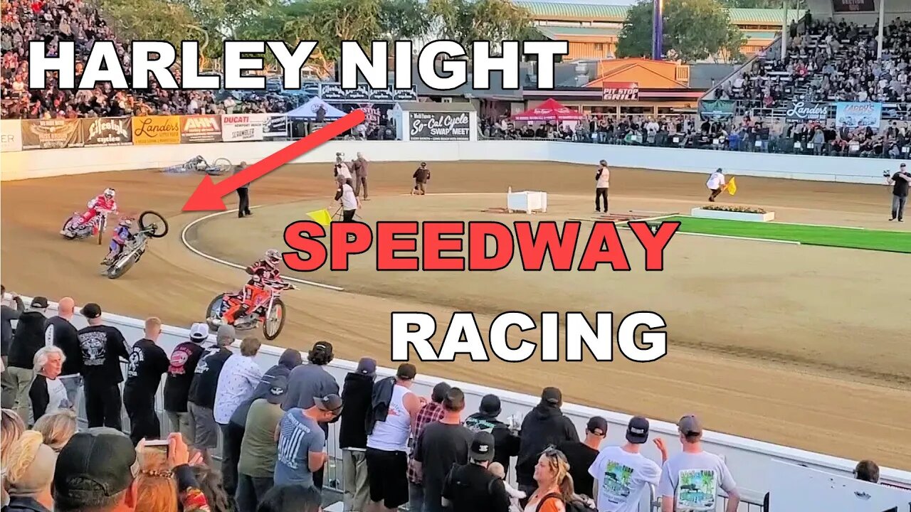 Speedway Racing. Harley Night In Costa Mesa CA. Sidecars, Bikes, Harleys.
