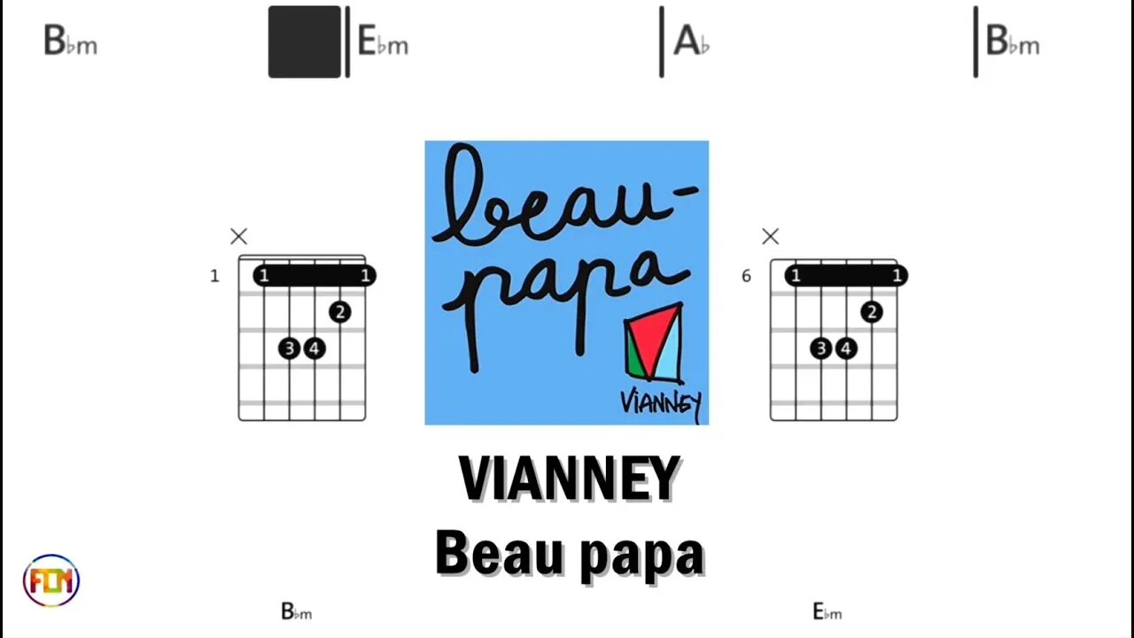 VIANNEY Beau papa - (Chords & Lyrics like a Karaoke) HD