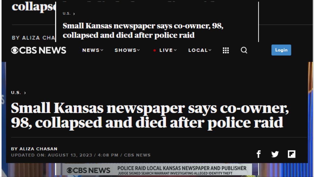 Small Kansas newspaper says co-owner, 98, collapsed and died after police raid