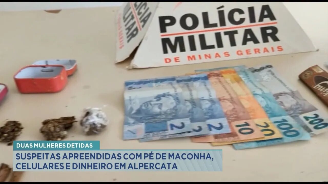Duas mulheres detidas: suspeitas apreendidas com pé de maconha, celulares e dinheiro em Alpercata