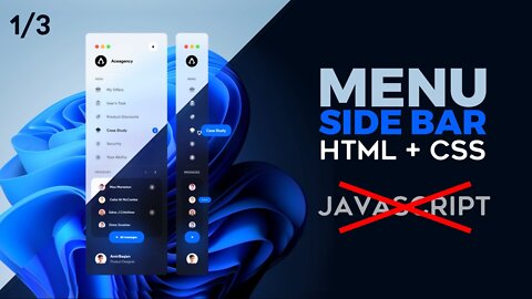 Menu de Navegação HTML + CSS | Toggle, Dark, Clean, Blur e Animações SEM Javascript #Parte1