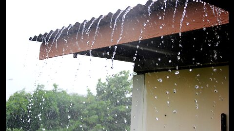 Deep sleep Raining on roof and Thunder for easy sleep and relaxing