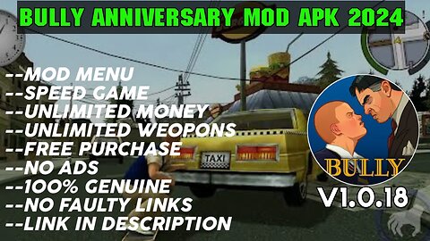 BULLY ANNIVERSARY ANDROID GAME MOD APK | LATEST MOD APK