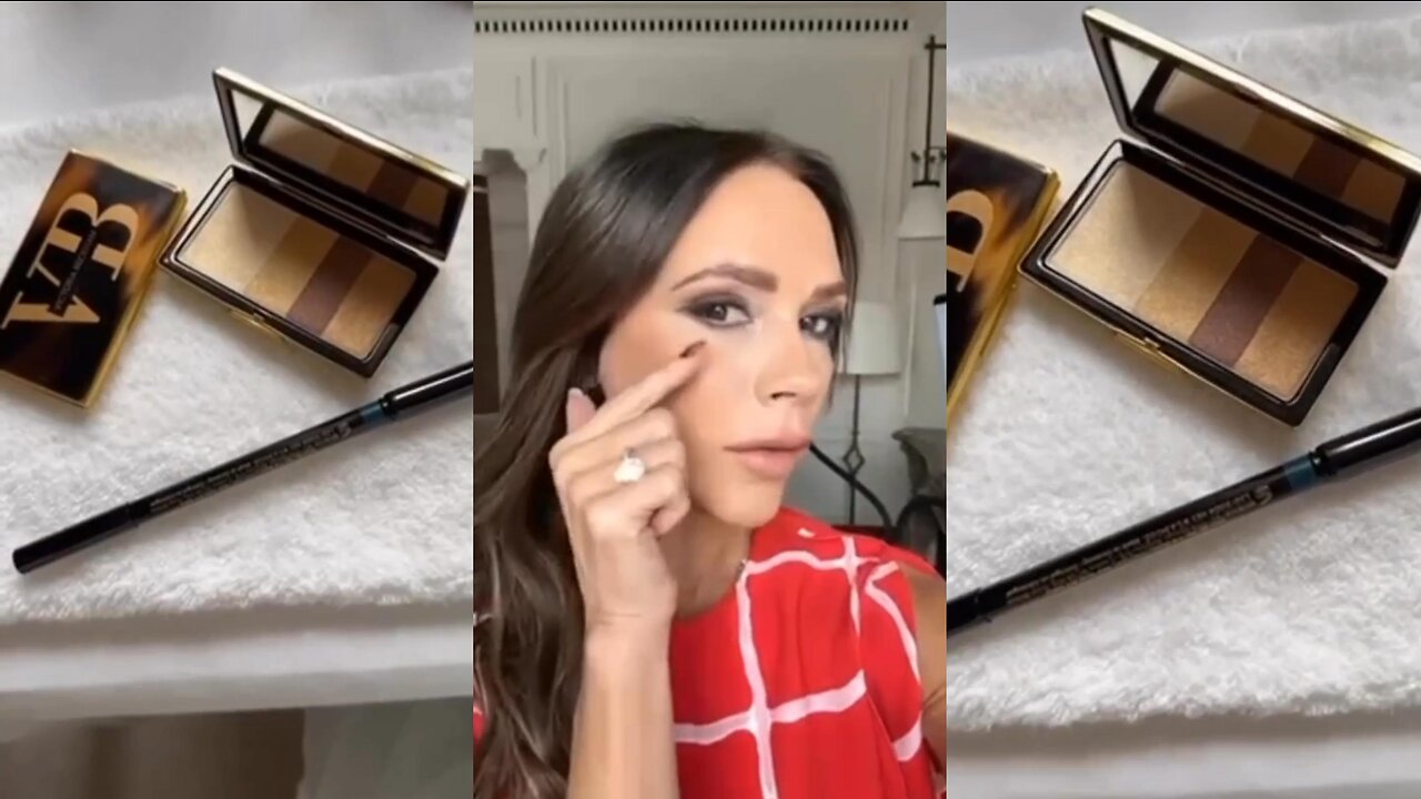 Victoria Beckham Trying Her New Eyeliner | Satin Kajal Liner