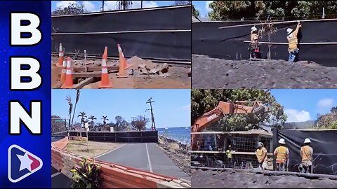 Mike Adams 8 29 23 Black fencing erected to HIDE #Lahaina truth from us all