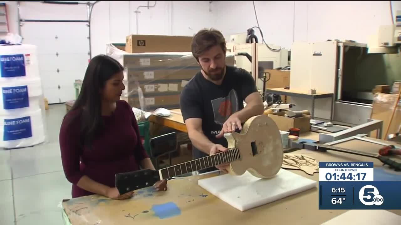 He’s making the guitars celebrities are smashing at Browns games