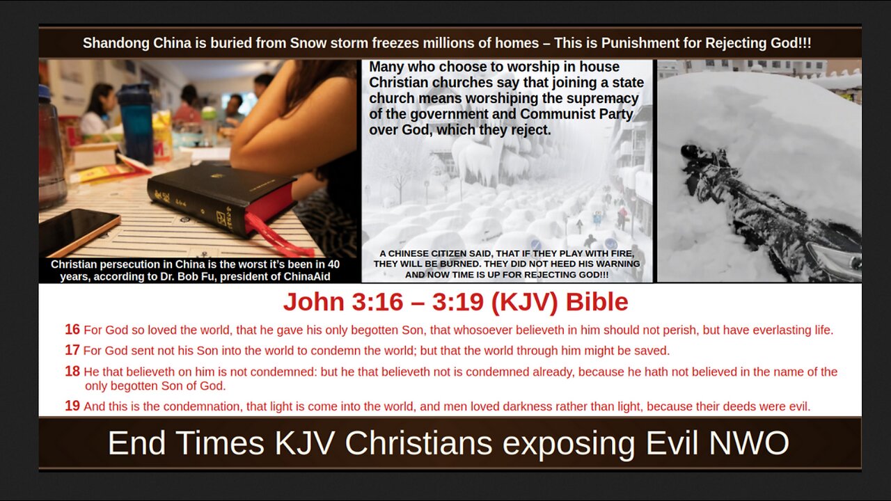 China is buried from Snow storm freezes millions of homes – This is Punishment for Rejecting God!!!