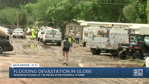 Globe neighborhood decimated by floodwaters